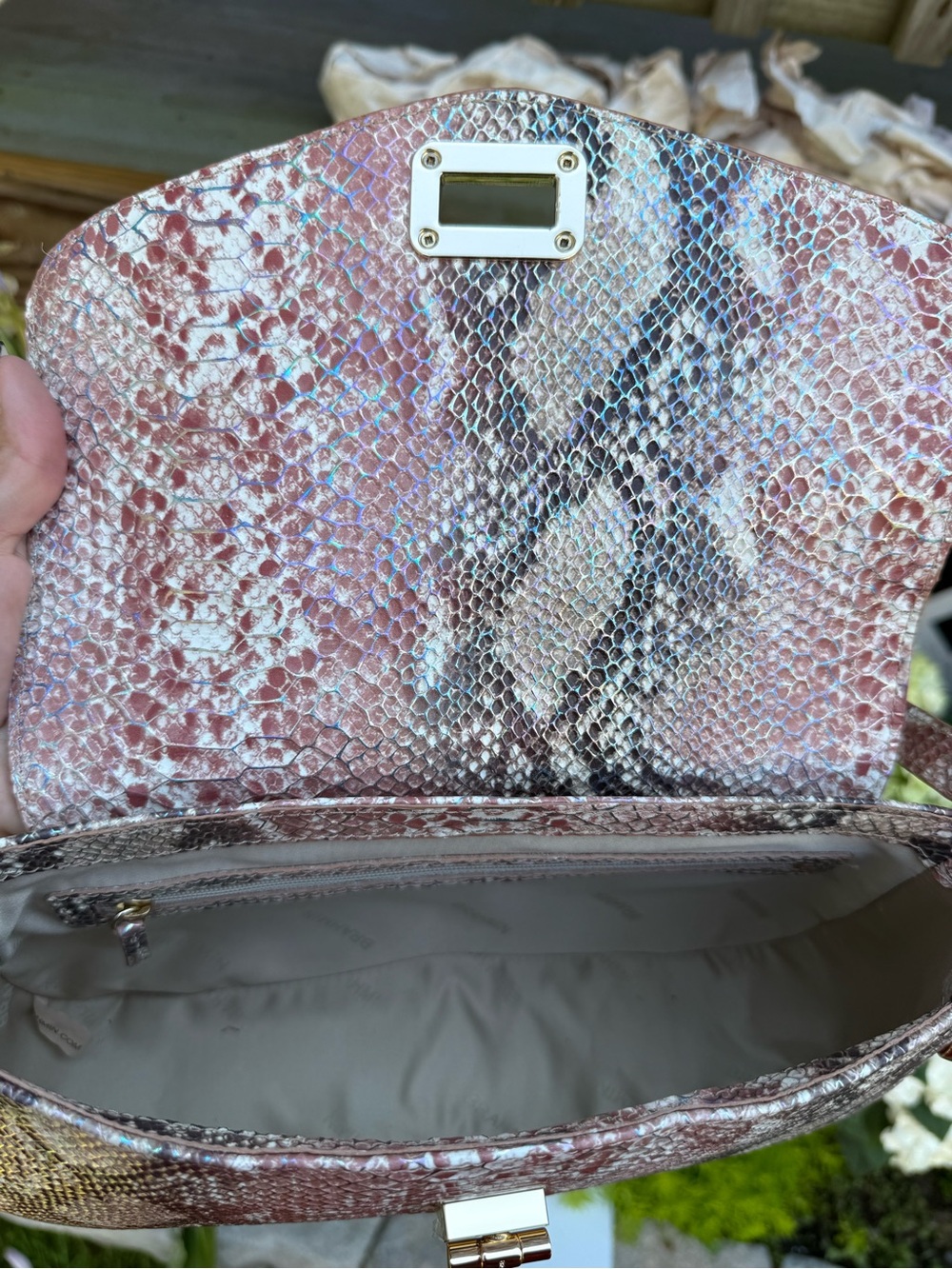 Brahmin Nerida Shoulder Bag Multi Skyterra Pink Gold Leather - Picture 11 of 12